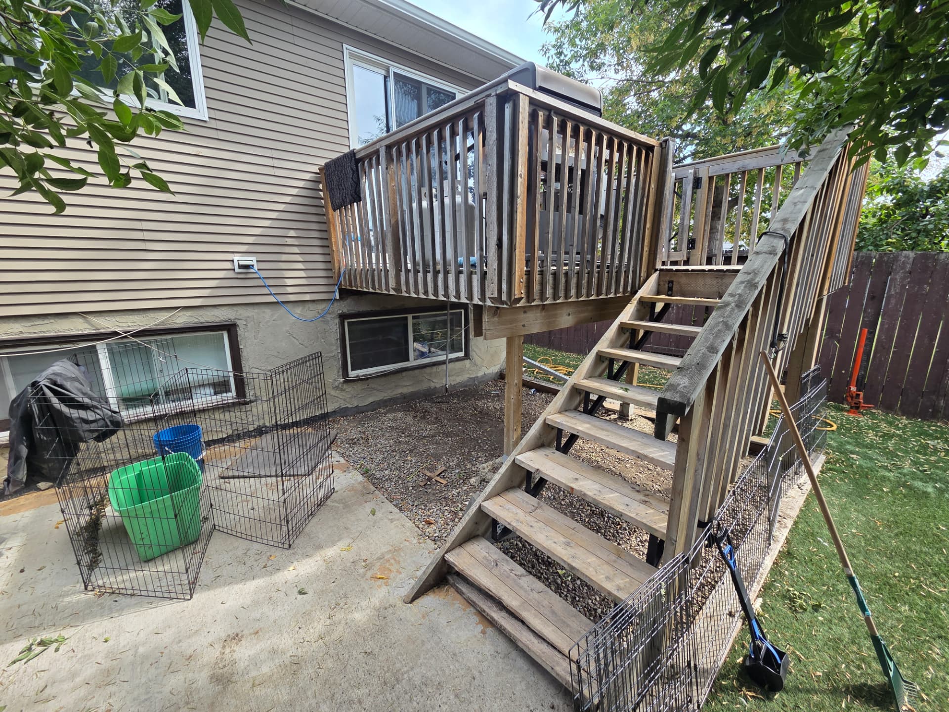 Older deck and stairs prepped for rebuild
